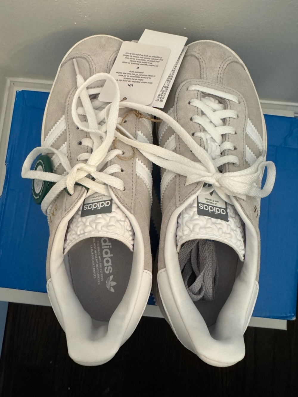 Adidas Women’s Gazelle Bold Gray White Sneakers - Picture 5 of 5